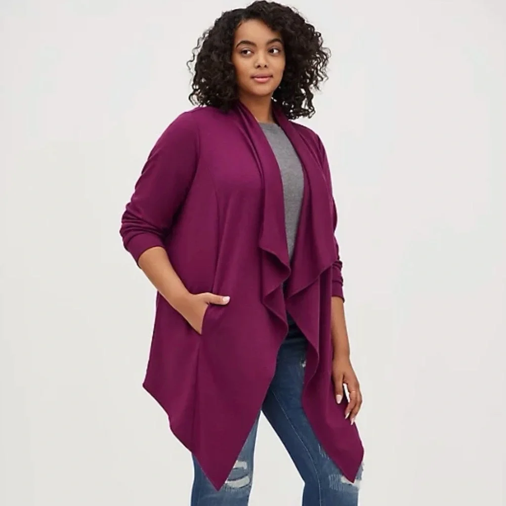 NWT Torrid Brushed Ponte Drape Front Cardigan - Picture 1 of 8